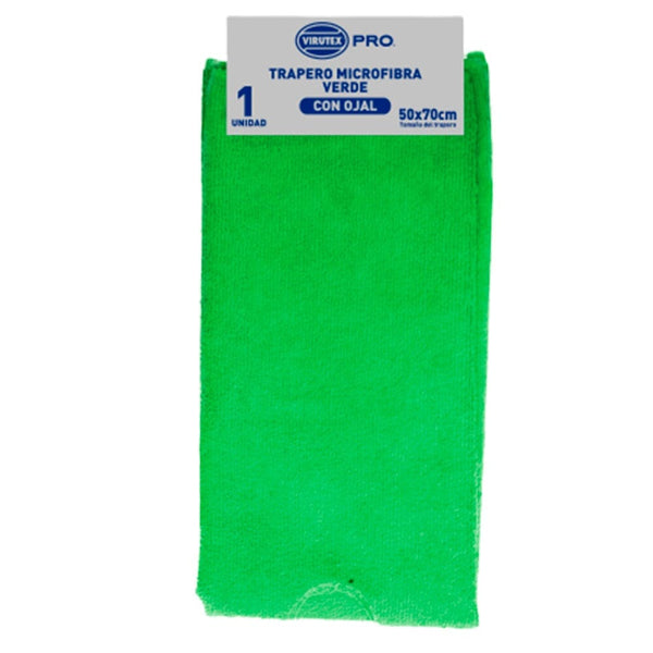 Trapero Microfibra Con Ojal 50 X 70 Verde VIRUTEX 