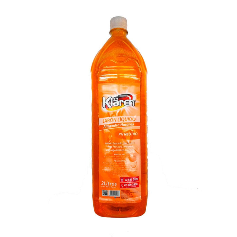 Jabon Liquido Almendra Naranja 2 Lt KLAREN 