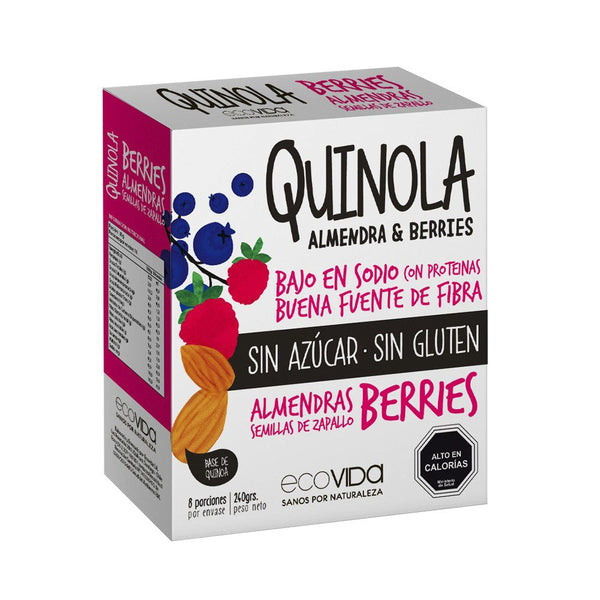 Cereal Barra Quinoa Berries Cacao 30 Gr X 8 Un ECOVIDA 