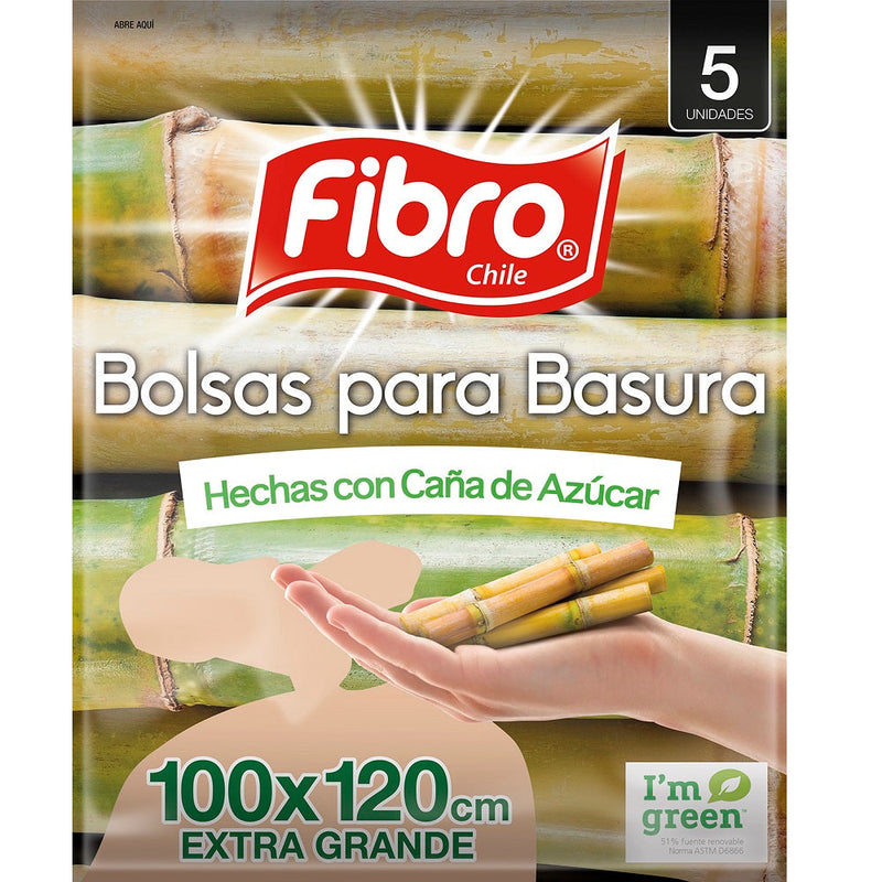 Bolsa Basura Plana Ecologica 100X120 5 Un FIBRO CHILE 