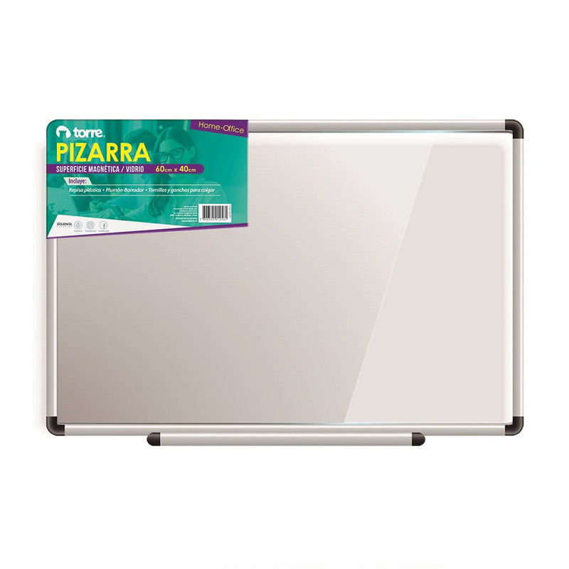 Pizarra Magnetica Vidrio 40 X 60 Blanca TORRE 