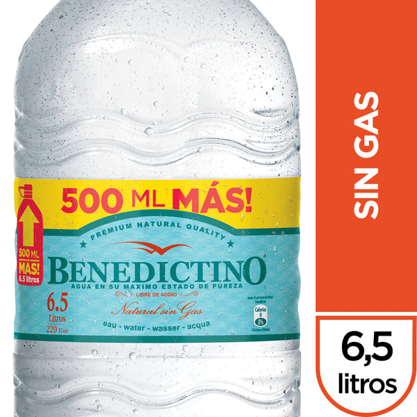 Agua Purificada Sin Gas 6.5 Lt BENEDICTINO 