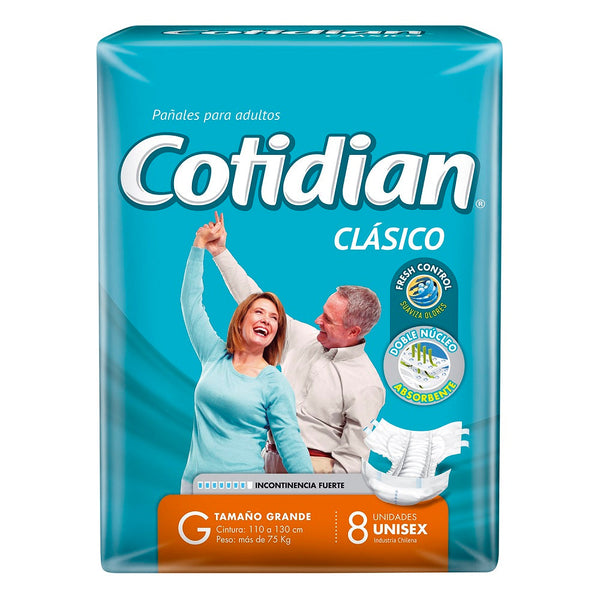 Pañal Clasico Adulto Talla G X 8 COTIDIAN 