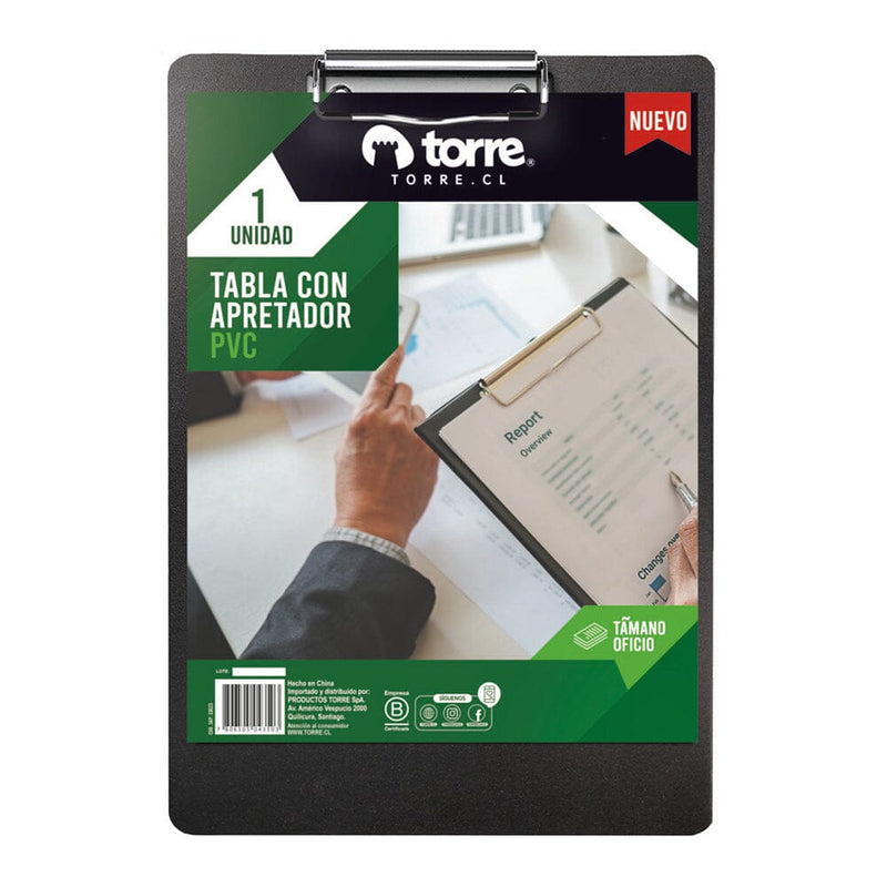 Anotador Simple PVC Oficio Negro TORRE 