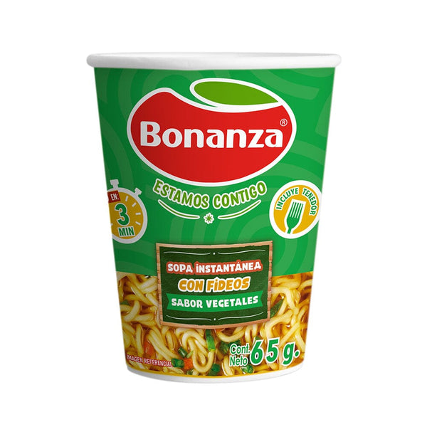 Sopa Instantánea con Fideos Sabor Vegetales 65 gr BONANZA 