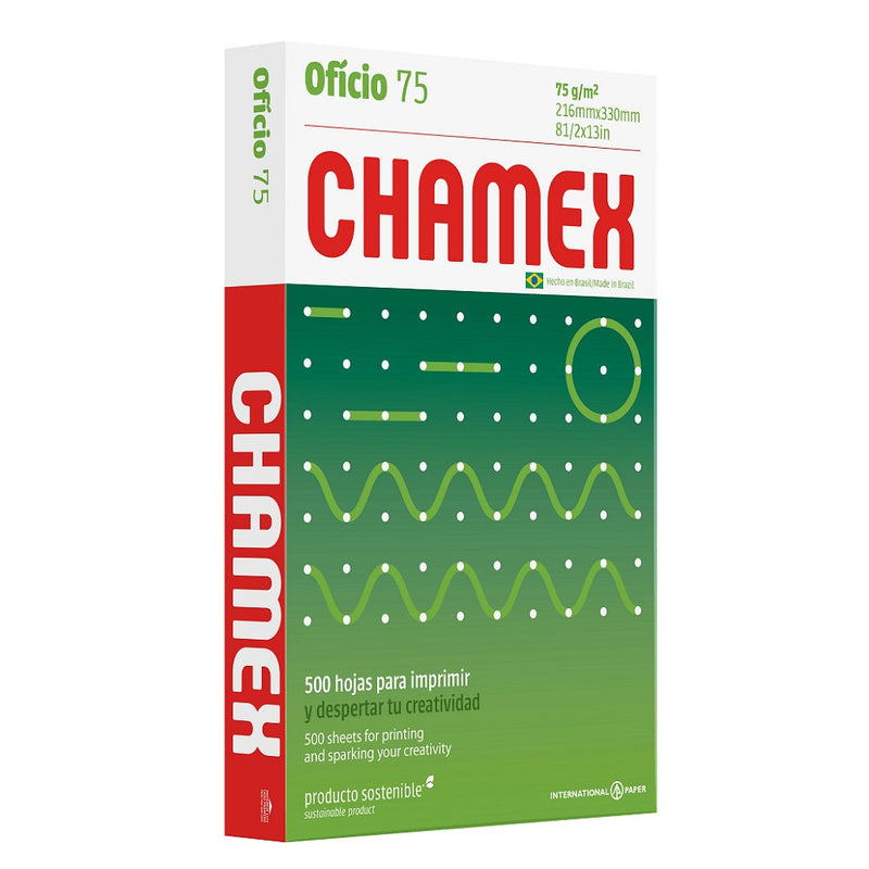 Papel Fotocopia Envase Verde Oficio 75 Gr 500 Hj CHAMEX 