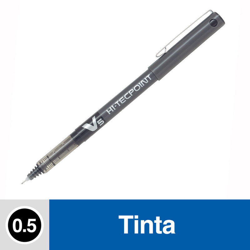 Lápiz Tinta 0.5 mm Punta Fina Negro Hi Tecpoint V5 PILOT Negro 