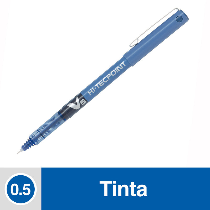 Lapiz Tinta 0.5 mm Punta Fina Azul Hi Tecpoint V5 PILOT 