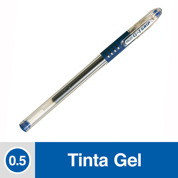 Lapiz Tinta Gel 0.5 mm Punta Fina Azul G1 Grip De Goma PILOT Azul 