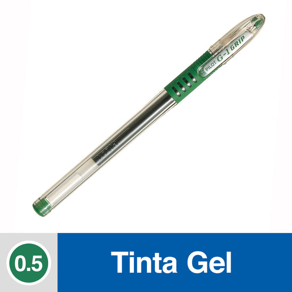 Lapiz Tinta Gel 0.5 Mm Punta Fina Verde G1 Grip PILOT 