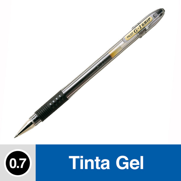 Lápiz Tinta Gel 0.7 mm Punta Media Negro G1 Grip PILOT Negro 