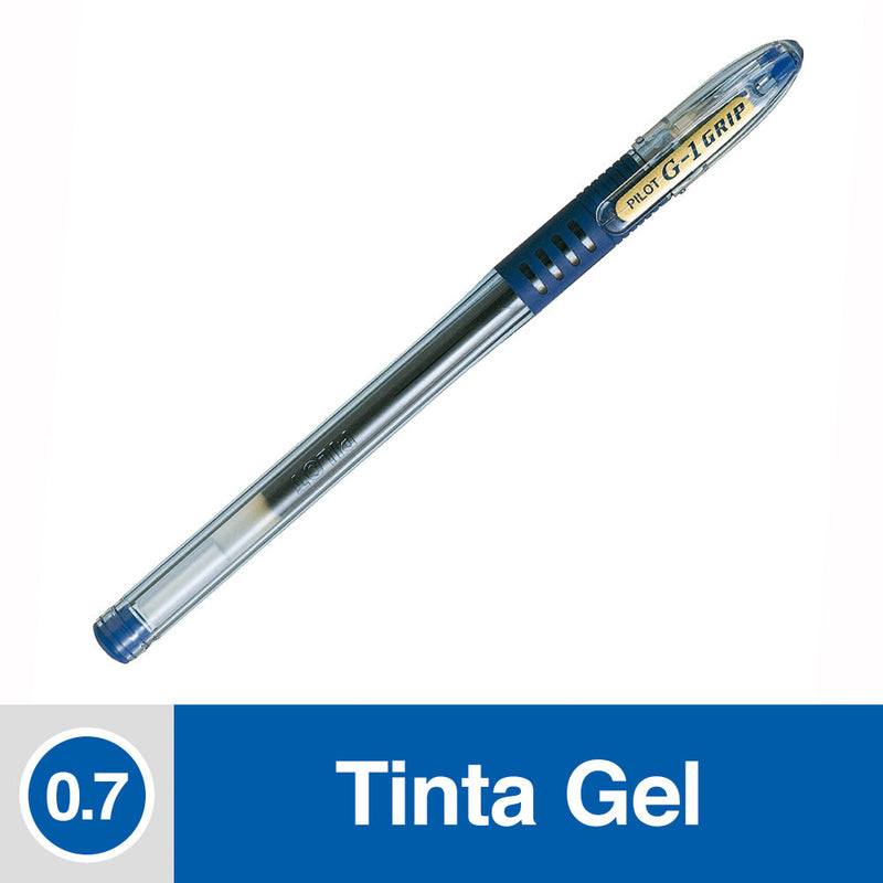 Lapiz Tinta Gel 0.7 mm Punta Media Azul G1 Grip De Goma PILOT 