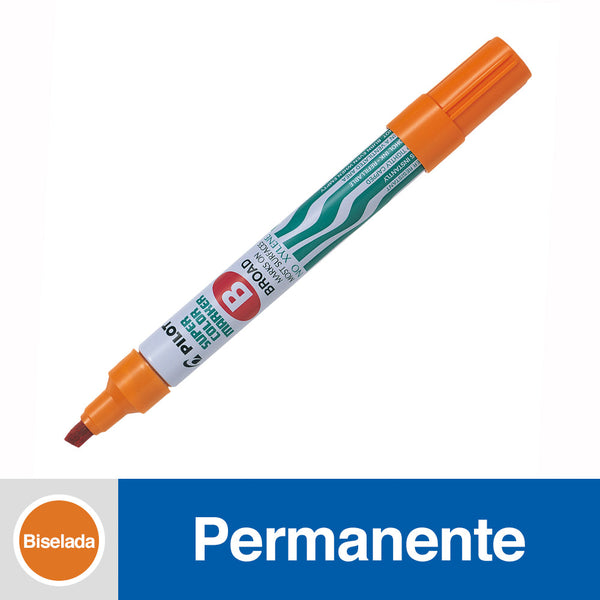 Marcador Permanente Recargable Punta Biselada Sca Naranjo PILOT 