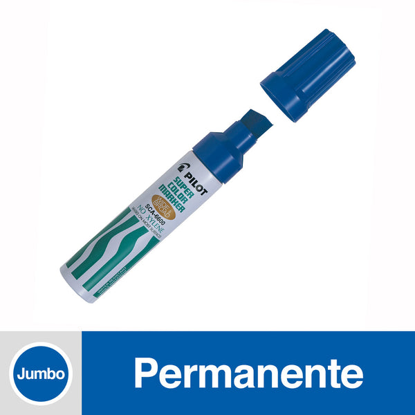 Marcador Permanente Punta Biselada Sca6600 Azul Recargable PILOT 