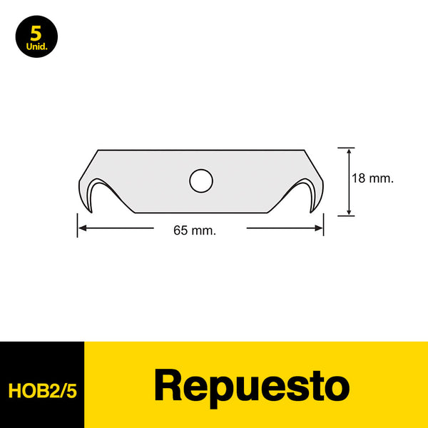 Repuesto Cuchilla Con 2 Ganchos Sk4.Sk5.Sk9/Utc-1 OLFA 