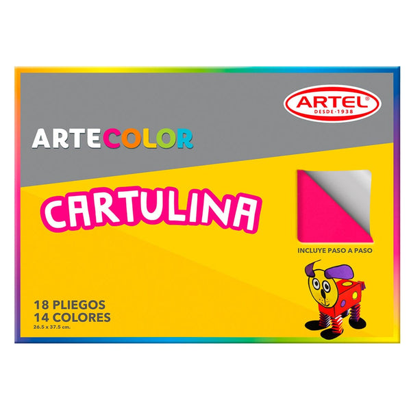 Carpeta Con Cartulina 14 Colores 18 Hojas ARTEL 