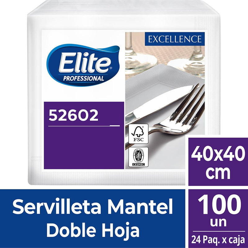 Servilleta Mantel 24 X 100 Un 40 X 40 Cm Doble Hoja ELITE PROFESSIONAL 
