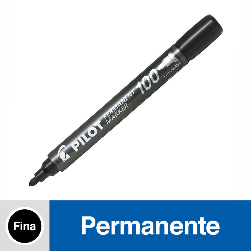 Marcador Permanente Punta Fina Sca100 Negro PILOT Negro 