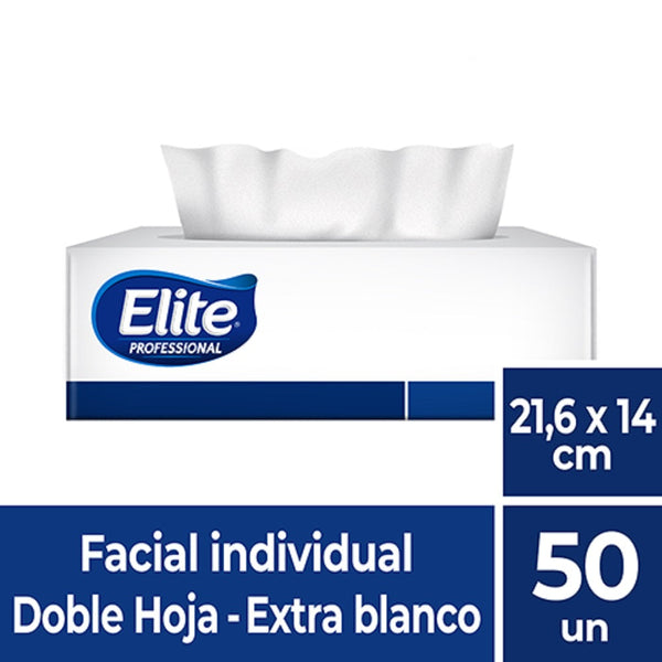 Pañuelo Facial Doble Hoja 50 Un Institucional ELITE PROFESSIONAL 