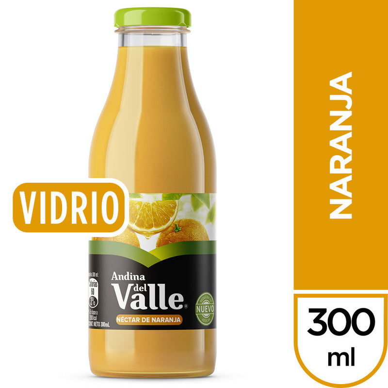 Jugo Nectar Boca Ancha 300 Cc Naranja ANDINA DEL VALLE 