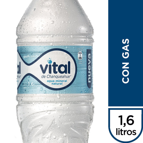 Agua Mineral Con Gas 1.6 Lt VITAL DE CHANQUEAHUE 