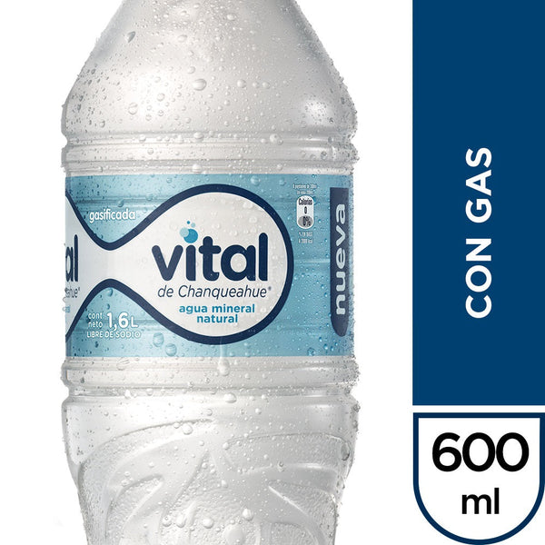 Agua Mineral Con Gas 600 Cc VITAL DE CHANQUEAHUE 