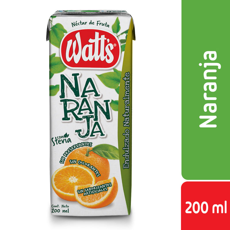 Jugo Nectar En Cajita 200 Cc Naranja WATTS 