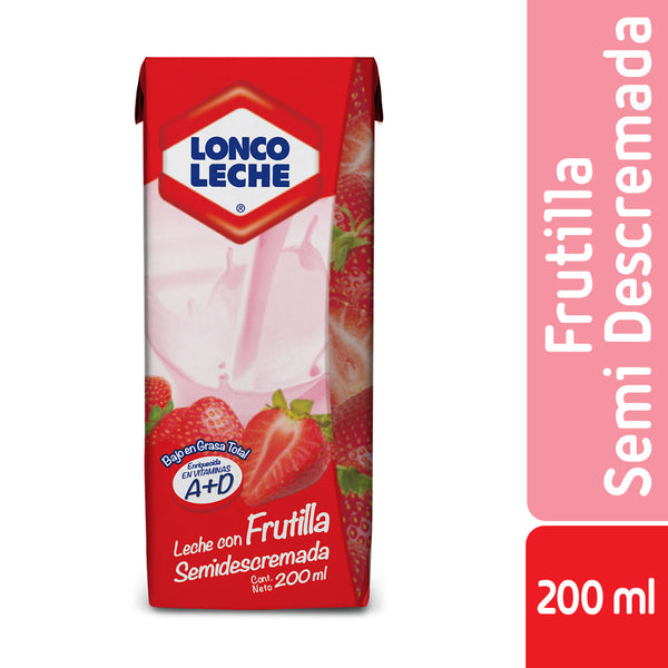 Leche Semi Descremada Con Sabor Frutilla 200 Cc LONCOLECHE 