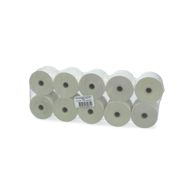 Rollo Papel Sumadora Autocopiativo 57 Mm X 25 Mt X 6.5 Cm 10 Un ENGATEL Blanco 