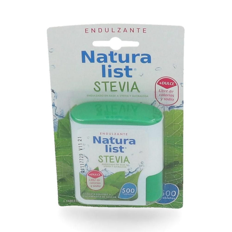 Endulzante En Tabletas Stevia 500 Un Con Dosificador NATURA LIST 