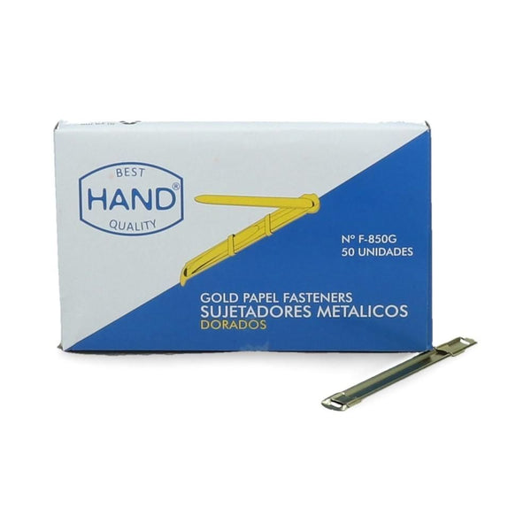 Acco Clip Metálico Dorado Caja 50 Un HAND Dorado 